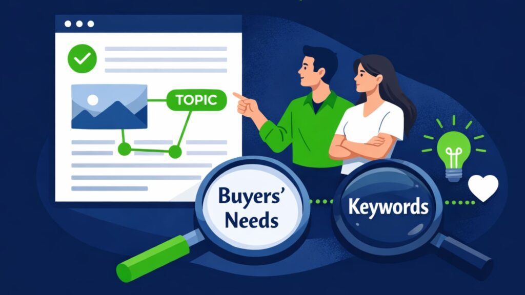 An image showing why B2B brands should focus on buyers' needs and intent than just tradtional keywords 