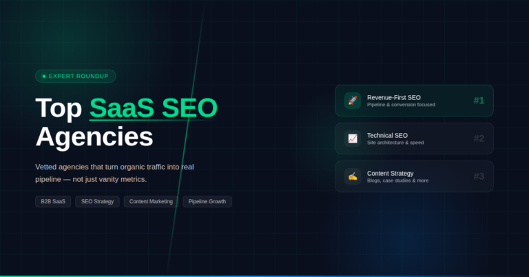 Featured image showing a ranked list of top SaaS SEO agencies for B2B growth